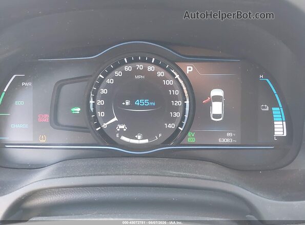 KMHC75LD1KU159265 2019 HYUNDAI IONIQ PLUG-IN HYBRID White უკანა სავარძლების ხედი