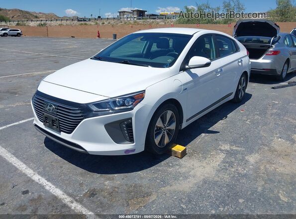 KMHC75LD1KU159265 2019 HYUNDAI IONIQ PLUG-IN HYBRID White წინა მარცხენა ხედი სამი მეოთხედიდან