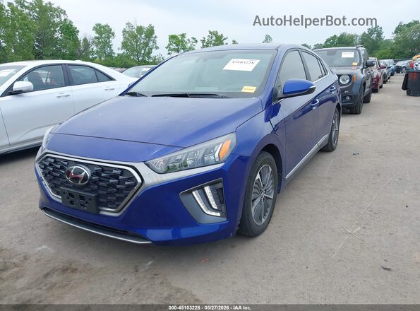 KMHC75LD3MU255904 2021 HYUNDAI IONIQ PLUG-IN HYBRID Blue Vista tres cuartos delantera izquierda