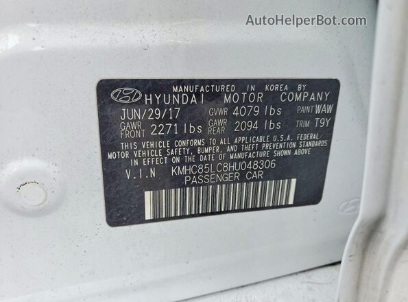 KMHC85LC8HU048306 2017 HYUNDAI IONIQ White Вид підкапотного простору