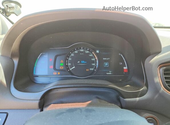 KMHC85LHXKU038671 2019 HYUNDAI IONIQ White Instrument cluster view