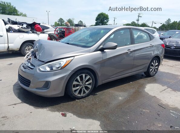 KMHCT4AE0HU379748 2017 HYUNDAI ACCENT Gray Առջևի ձախ երեք քառորդ տեսարան