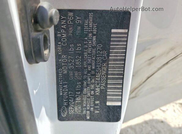 KMHCT4AE5HU381270 2017 HYUNDAI ACCENT White Engine compartment view