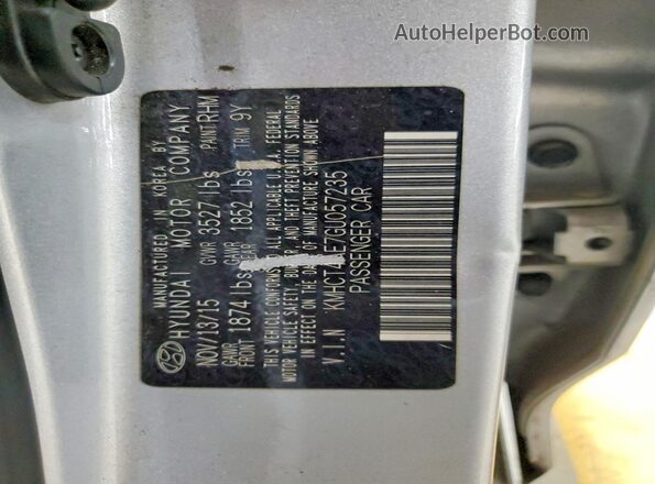 KMHCT4AE7GU057235 2016 HYUNDAI ACCENT Gray Вид підкапотного простору