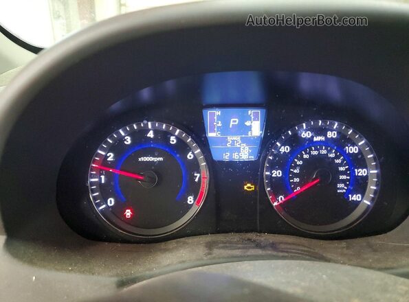 KMHCT4AE7GU057235 2016 HYUNDAI ACCENT Gray Вид щитка приладів