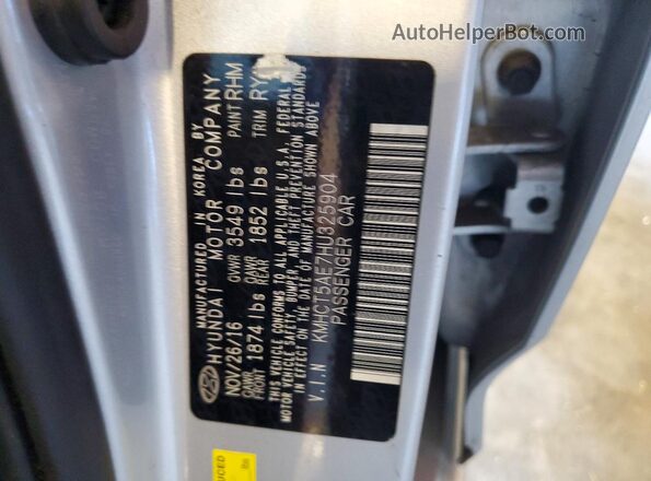 KMHCT5AE7HU325904 2017 HYUNDAI ACCENT Серебряный Вид подкапотного пространства