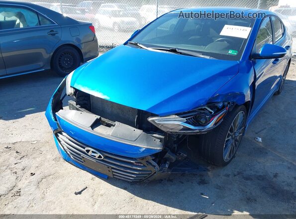 KMHD04LB2HU332446 2017 HYUNDAI ELANTRA Blue Front view