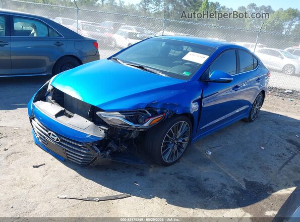 KMHD04LB2HU332446 2017 HYUNDAI ELANTRA Blue Front left
