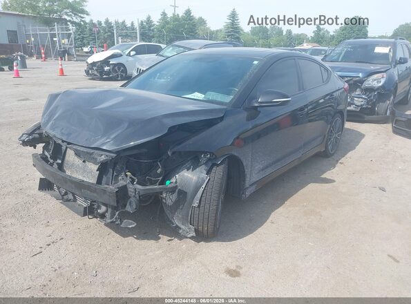 KMHD04LB5JU519038 2018 HYUNDAI ELANTRA Black Vista tres cuartos delantera izquierda