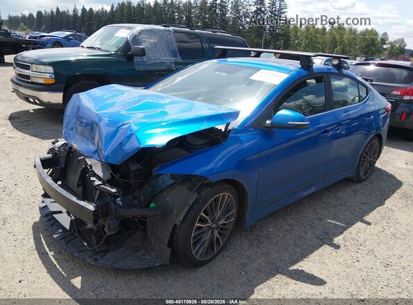 KMHD04LB7JU451826 2018 HYUNDAI ELANTRA Синий Передняя левая четверть