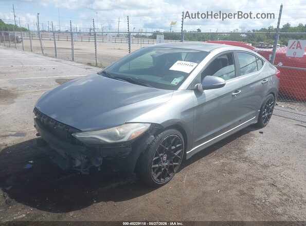 KMHD04LB7JU563400 2018 HYUNDAI ELANTRA Gray Առջևի ձախ երեք քառորդ տեսարան