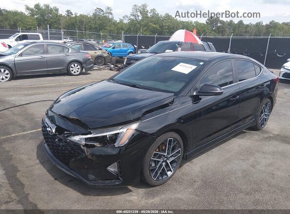 KMHD04LB7LU020678 2020 HYUNDAI ELANTRA Black Առջևի ձախ երեք քառորդ տեսարան
