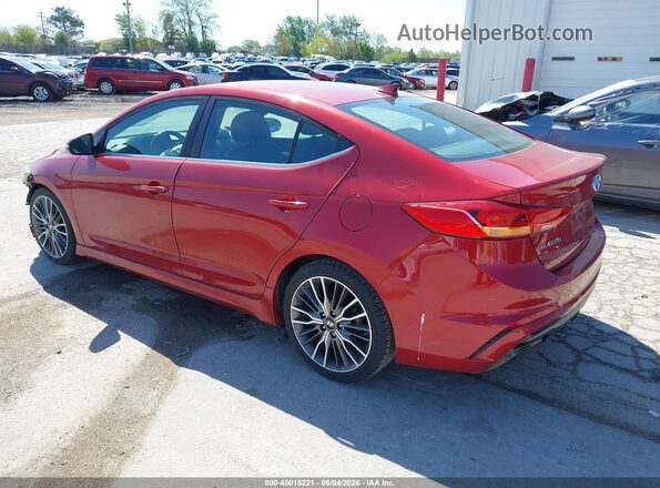 KMHD04LBXJU477160 2018 HYUNDAI ELANTRA Red Задня ліва чверть