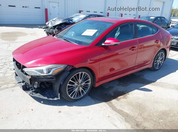 KMHD04LBXJU477160 2018 HYUNDAI ELANTRA Red Передня ліва чверть