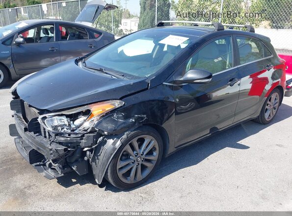 KMHD35LH4GU255210 2016 HYUNDAI ELANTRA GT Black Առջևի ձախ երեք քառորդ տեսարան