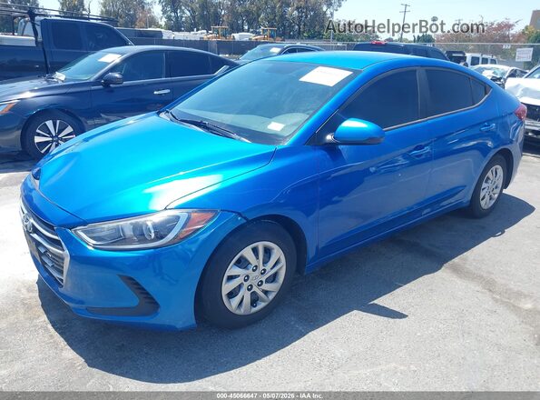 KMHD74LF0HU112236 2017 HYUNDAI ELANTRA Blue წინა მარცხენა ხედი სამი მეოთხედიდან