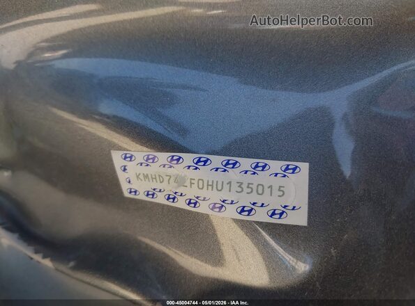 KMHD74LF0HU135015 2017 HYUNDAI ELANTRA Серебряный Вид подкапотного пространства