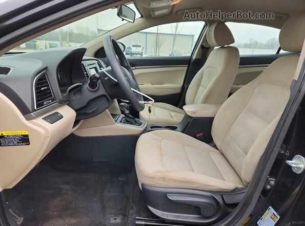 KMHD74LF3HU431744 2017 HYUNDAI ELANTRA Black Widok wnętrza z przodu