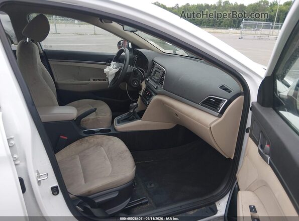 KMHD74LFXJU446103 2018 HYUNDAI ELANTRA Белый Вид салона спереди