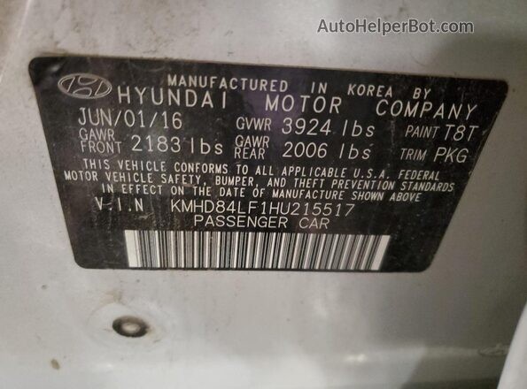 KMHD84LF1HU215517 2017 HYUNDAI ELANTRA Silver Вид підкапотного простору