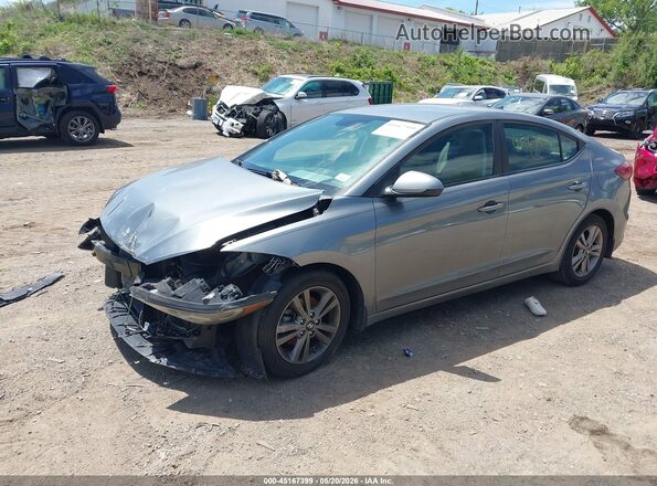 KMHD84LF3JU606805 2018 HYUNDAI ELANTRA Gray წინა მარცხენა ხედი სამი მეოთხედიდან