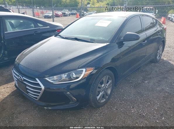 KMHD84LF7JU556071 2018 HYUNDAI ELANTRA Black Vista tres cuartos delantera izquierda