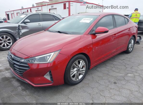 KMHD84LF7LU013659 2020 HYUNDAI ELANTRA Red Vista tres cuartos delantera izquierda