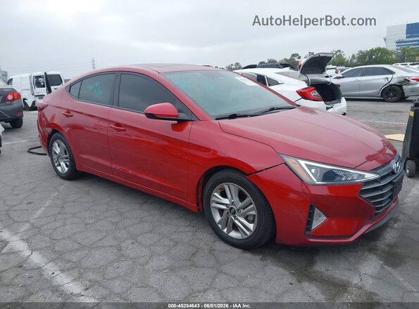 KMHD84LF7LU013659 2020 HYUNDAI ELANTRA Red Vista interior trasera