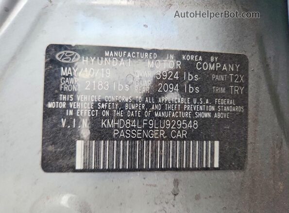 KMHD84LF9LU929548 2020 HYUNDAI ELANTRA Silver 
