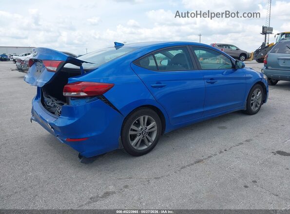 KMHD84LFXJU451332 2018 HYUNDAI ELANTRA Синий Задняя правая четверть