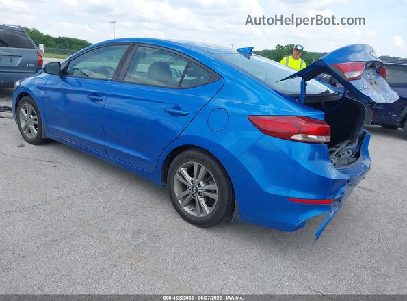 KMHD84LFXJU451332 2018 HYUNDAI ELANTRA Синий Задняя левая четверть