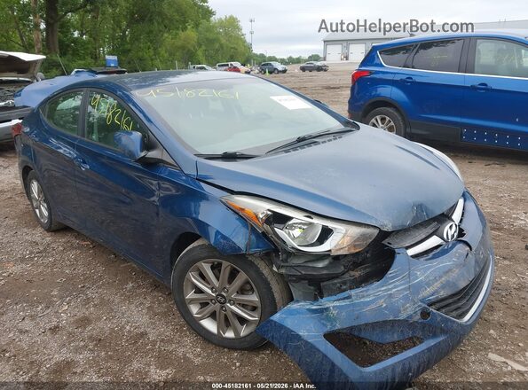 KMHDH4AE0GU503618 2016 HYUNDAI ELANTRA Blue Widok z przodu