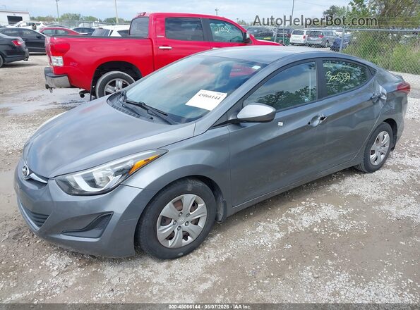 KMHDH4AE0GU652367 2016 HYUNDAI ELANTRA Gray წინა მარცხენა ხედი სამი მეოთხედიდან