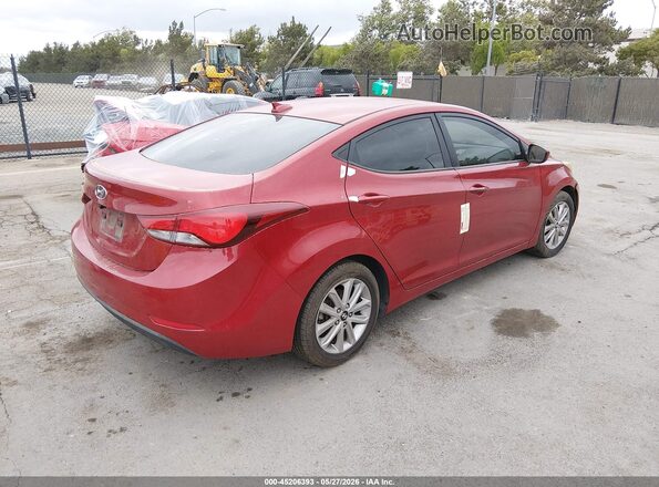 KMHDH4AE6GU601410 2016 HYUNDAI ELANTRA Burgundy Rear right