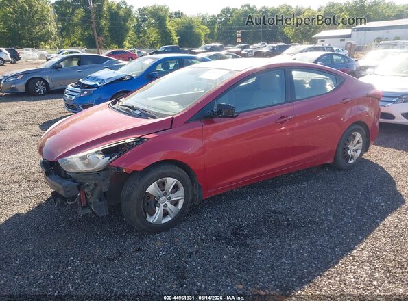 KMHDH4AE9GU482929 2016 HYUNDAI ELANTRA Red Передня ліва чверть