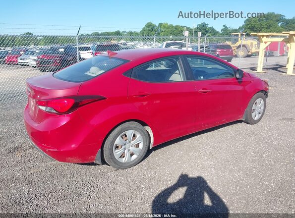 KMHDH4AE9GU482929 2016 HYUNDAI ELANTRA Red Задня права чверть