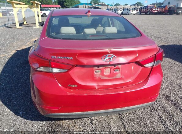 KMHDH4AE9GU482929 2016 HYUNDAI ELANTRA Red Вид задньої частини салону