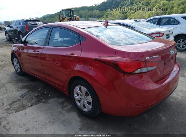 KMHDH4AE9GU515296 2016 HYUNDAI ELANTRA Red უკანა მარცხენა
