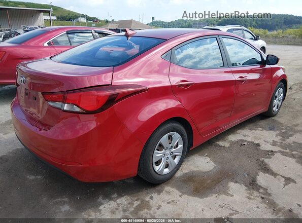 KMHDH4AE9GU515296 2016 HYUNDAI ELANTRA Red უკანა მარჯვენა