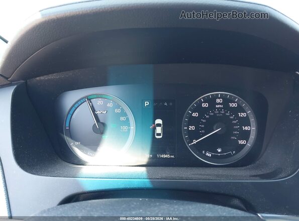 KMHE24L17GA012755 2016 HYUNDAI SONATA HYBRID Белый Вид задних сидений