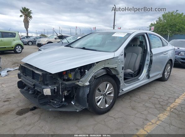 KMHE24L3XKA091056 2019 HYUNDAI SONATA HYBRID Silver წინა ხედი