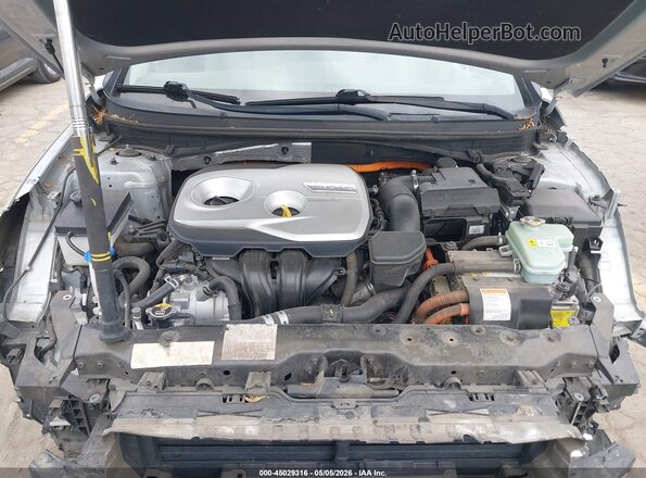 KMHE24L3XKA091056 2019 HYUNDAI SONATA HYBRID Silver უკანა ხედი