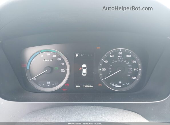 KMHE34L10GA020595 2016 HYUNDAI SONATA HYBRID Silver Widok tylnych siedzeń