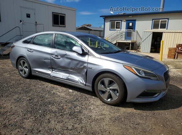 KMHE34L14HA050975 2017 HYUNDAI SONATA Silver Delantero derecho