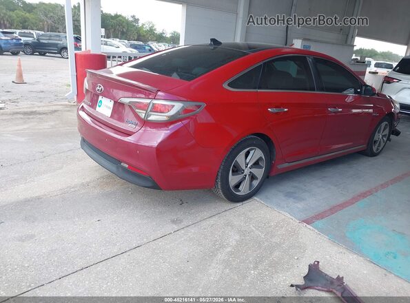 KMHE34L19GA017811 2016 HYUNDAI SONATA HYBRID Red Rear right