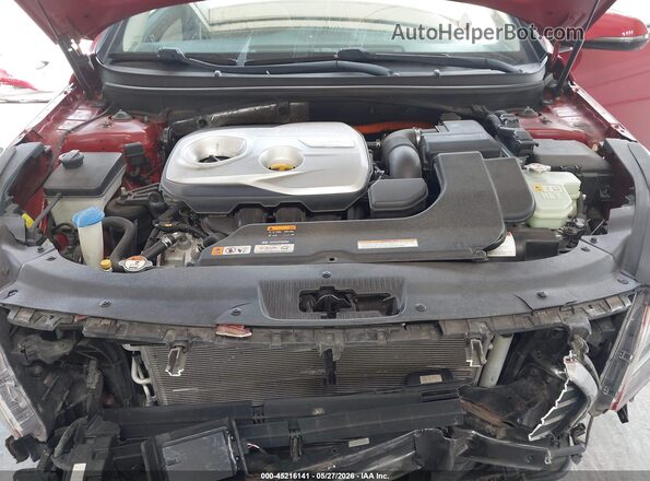 KMHE34L19GA017811 2016 HYUNDAI SONATA HYBRID Red Rear view