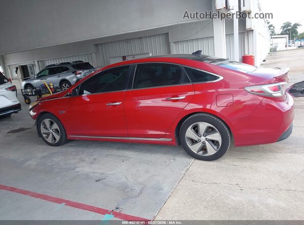 KMHE34L19GA017811 2016 HYUNDAI SONATA HYBRID Red 