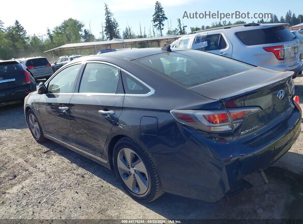 KMHE34L31HA077231 2017 HYUNDAI SONATA HYBRID Dark Blue Задняя левая четверть