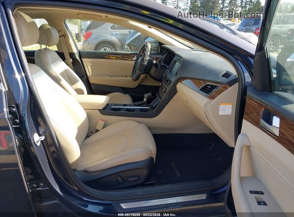 KMHE34L31HA077231 2017 HYUNDAI SONATA HYBRID Dark Blue Вид салона спереди