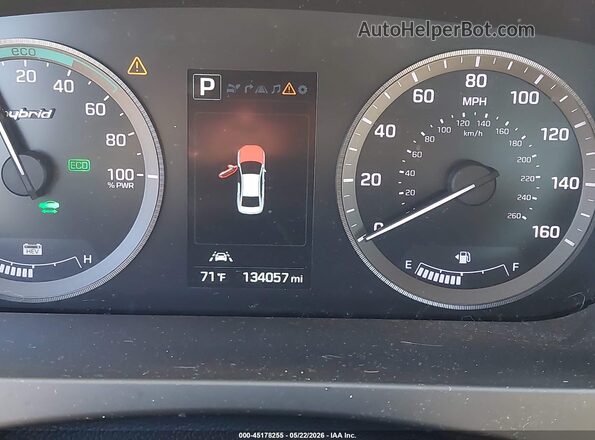 KMHE34L31HA077231 2017 HYUNDAI SONATA HYBRID Dark Blue 
